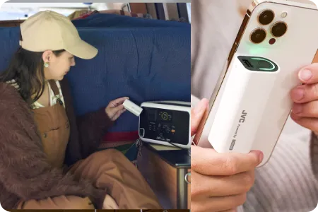 着脱式モバイルバッテリーが充電できるポータブル電源