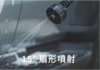 15° 扇形噴射