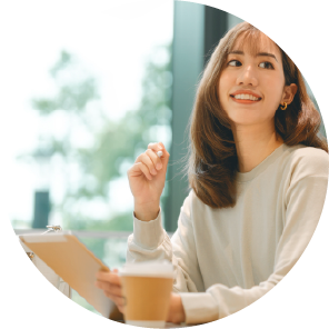 カフェでのタブレット利用