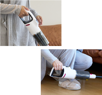 さまざまな角度で持ちやすいハンドル設計